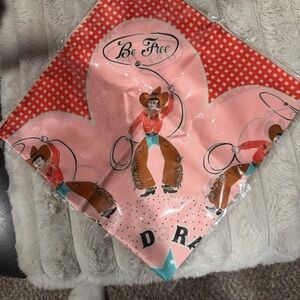 Double D Ranch Pink and Red Cowboy Bandana NEW IN PACKAGE !!!!